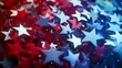 3D rendering of a red, blue and white star pattern background