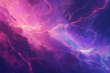 Poster - Purple lightning in the night sky. Abstract background.