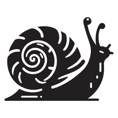 Wall Mural - Snail Silhouette vector flat illustration.