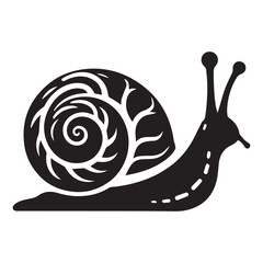 Wall Mural - Snail Silhouette vector flat illustration.