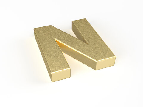Gold letter N