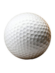 White golf ball with dimples isolated on a transparent background.