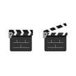 Film clapperboard isolated on white background. Blank movie clapper cinema vector illustration . Flat design.