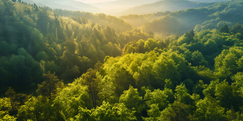 Wall Mural - landscape with fog