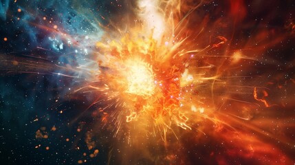 Wall Mural - big bang initiated universe's expansion, marking its origin.