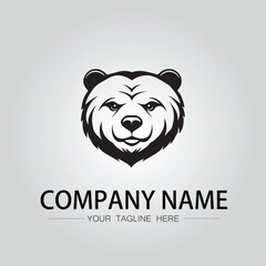 Bear head symbol company logo vector image on the white background