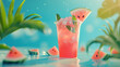 Refreshing Watermelon Drink on a Sunny Day