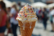 Delicious Ice Cream Cone with Sprinkles