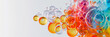 abstract organic shapes made from colorful bubbles and liquid against a white background, generative AI