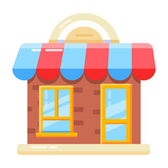 Sticker - Check out flat icon of a laundry store 