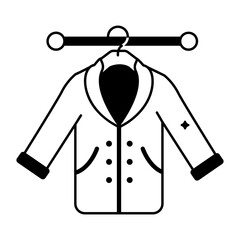 Poster - A glyph style icon of clean coat 