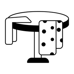 Poster - Editable glyph icon of table clothes 