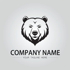 Bear head symbol logo company vector image on the white background