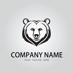 Bear head symbol logo company vector image on the white background