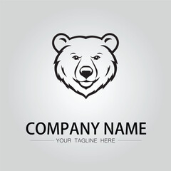 Bear head symbol logo company vector image on the white background