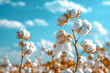 Cotton Field Under Blue Sky