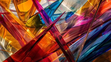 Poster - Detailed layered glass close-up creates a dynamic, colorful effect.