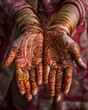 Indian traditional henna mehndi design on hands