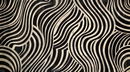 Poster - modern design featuring black original pattern in op art style