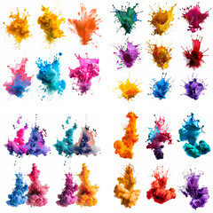 Poster - splatter spot stain splashing explosion ink rainbow spray smoke vibrant creativity watercolor paint