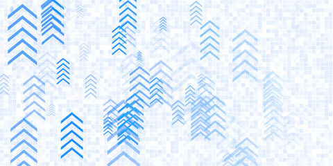 Poster - A blue and white abstract geometric pattern, on a transparent grid background, illustrating a data flow or technology concept