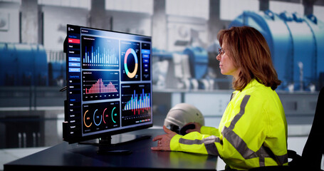 Aufkleber - KPI Dashboard At Heating Gas Power