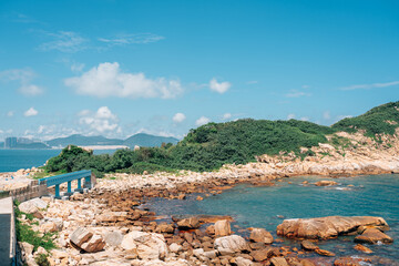 Sticker - Shek O beach Lovers Bridge and Tai Tau Chau trail in Hong Kong