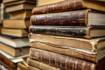 Wall Mural - Legal Documents, Stack of law books and court papers emphasizing legal research and documentation.