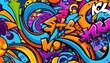 © Premium Art - Abstract graffiti art background with vibrant colors and street art motifs.