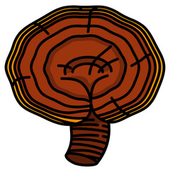 Sticker - lingzhi mushroom line icon