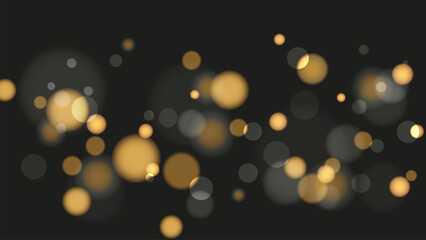 Poster - Bokeh lights. Blurred circle shapes. Abstract light effect. City night. Vector illustration.	