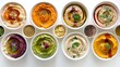 Colorful Assortment of Healthy Gourmet Hummus Dips