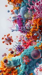 Poster - Captivating Kaleidoscope of Vibrant Organic Shapes and Fluid Digital Patterns