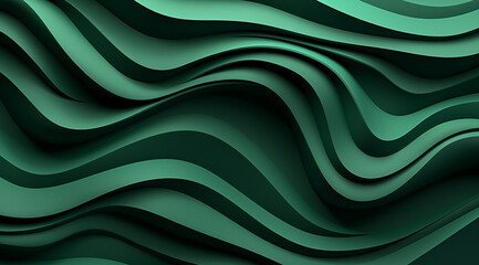 green flowing waves with a smooth, silky texture create an abstract design for wallpapers or backgro