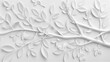 © RocknRoller Studios - White Wall Decoration with Branches. 3D Tree Wall Artwork. Interior Design Background.