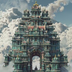 Wall Mural - sci-fi Hindu temple