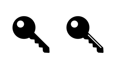 Poster - Key icon in generic style. Access keys concept
