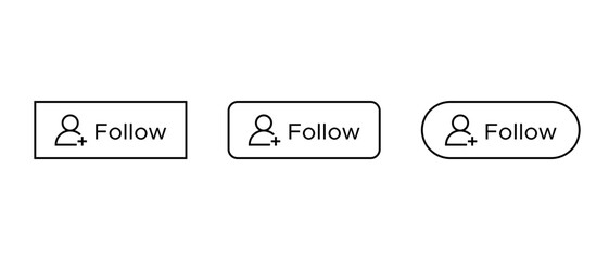 Poster - Follow button icon set. Social media elements