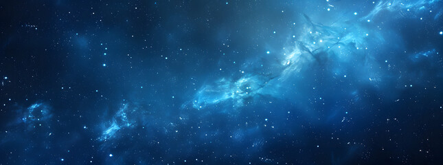 Sticker - Blue night starry sky, space background. Wallpaper with a serene blue night sky