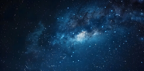 Sticker - Blue night starry sky, space background. Wallpaper with a serene blue night sky