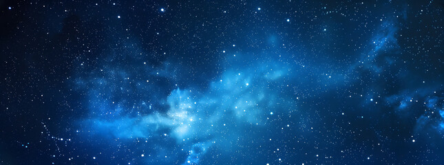 Sticker - Blue night starry sky, space background. Wallpaper with a serene blue night sky