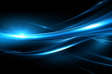 Poster - Dark blue background with wavy design