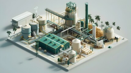 Poster - Aerial View of Modern Industrial Plant with Complex Energy and Manufacturing Facilities