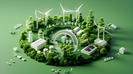 Poster - green energy sustainable development renewable power ecological landscape technology solution