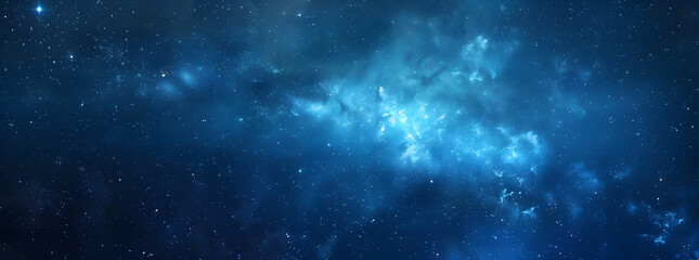 Sticker - Blue night starry sky, space background. Wallpaper with a serene blue night sky