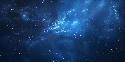 Sticker - Blue night starry sky, space background. Wallpaper with a serene blue night sky