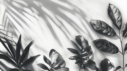 Fototapete - natural shadow of tropical leaves