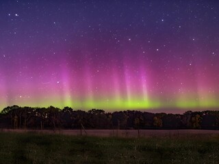 aurora borealis over the mountains