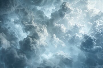 Wall Mural - Rolling billows of swirling clouds from dry ice across the bottom even light - generative ai