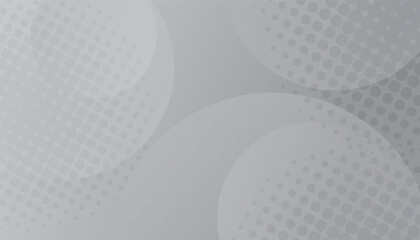 Aufkleber - Gray abstract background with circles and halftone dots pattern, Gray elements with fluid gradient circles, Grey and white backdrop, gray background